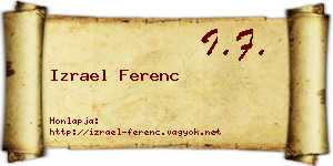 Izrael Ferenc névjegykártya